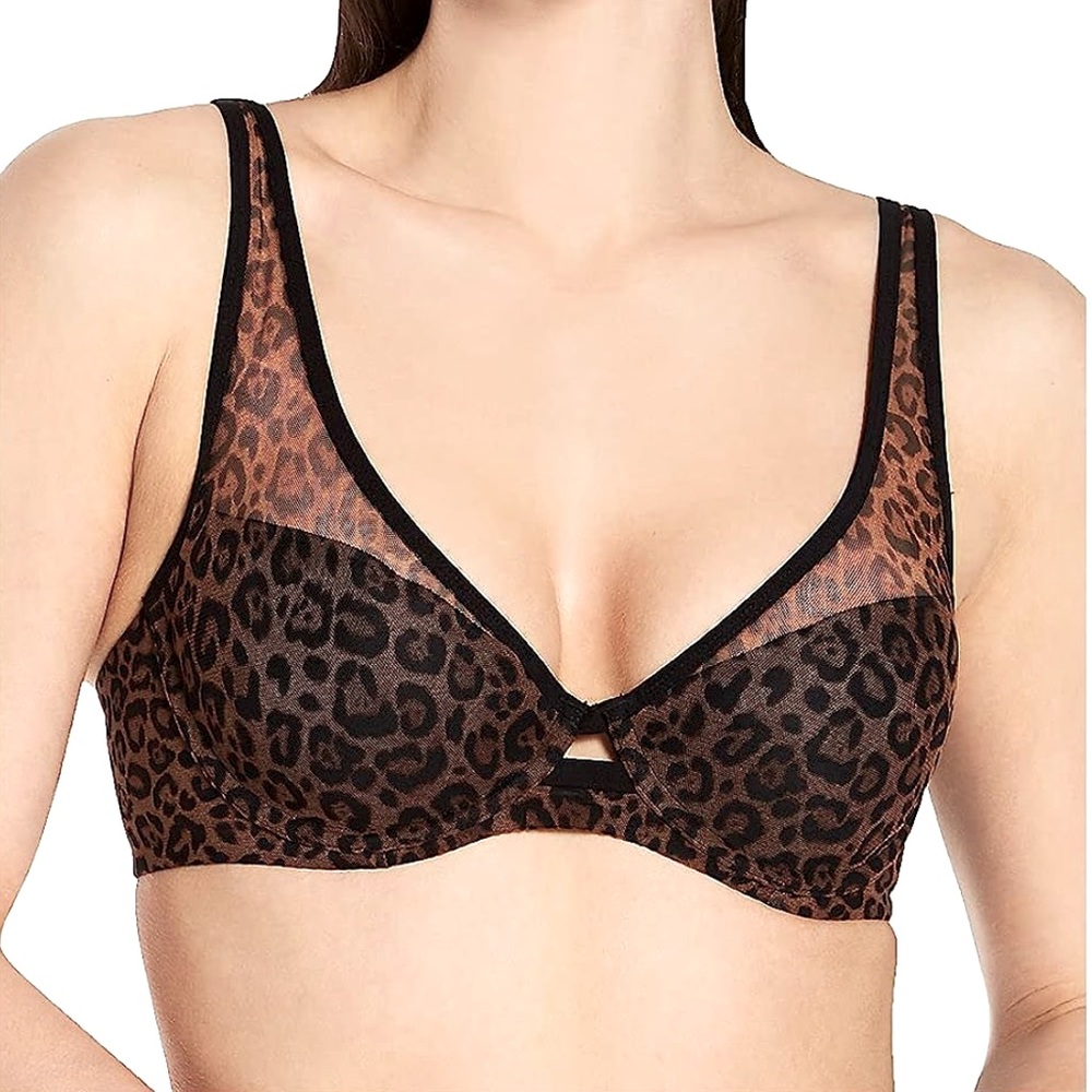 Sexy Leopard Print Mesh Bra with Boost 34C - BRAND NEW!